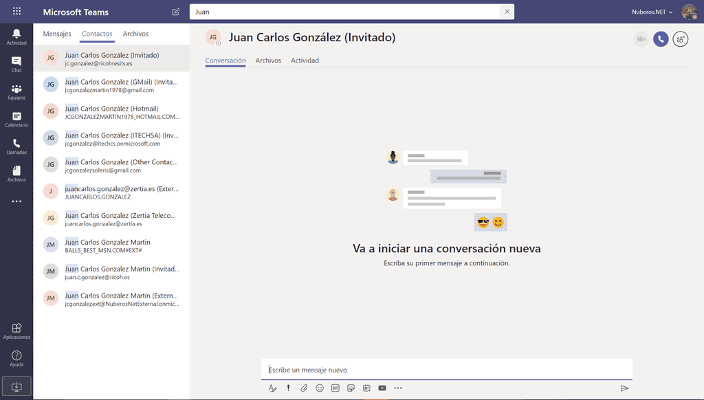 Imagen 5.- Experiencia de usuario en los resultados en el ámbito “Contactos”.