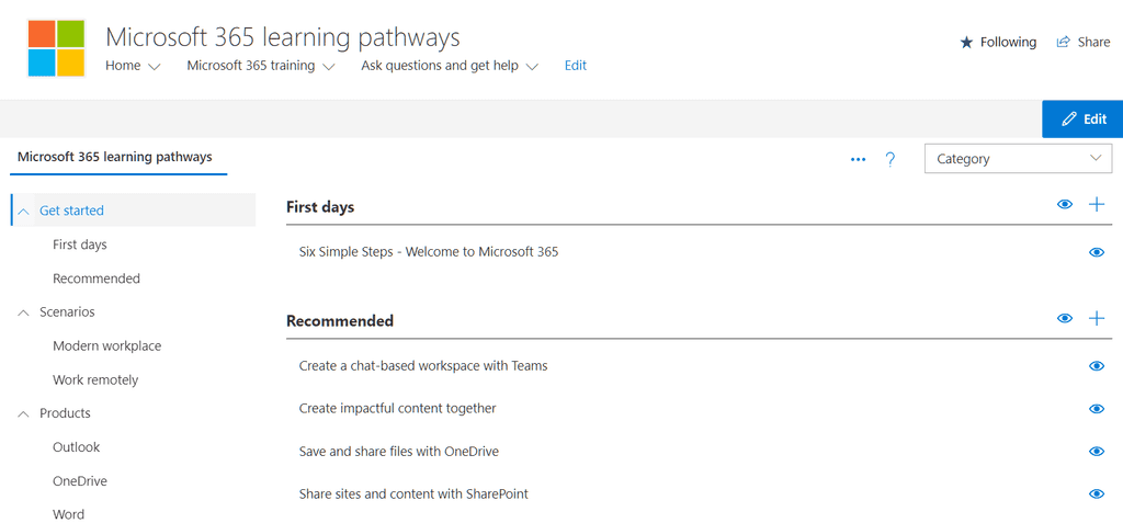 Imagen 3.- Revisión de la instalación de Microsoft 365 learning pathways.