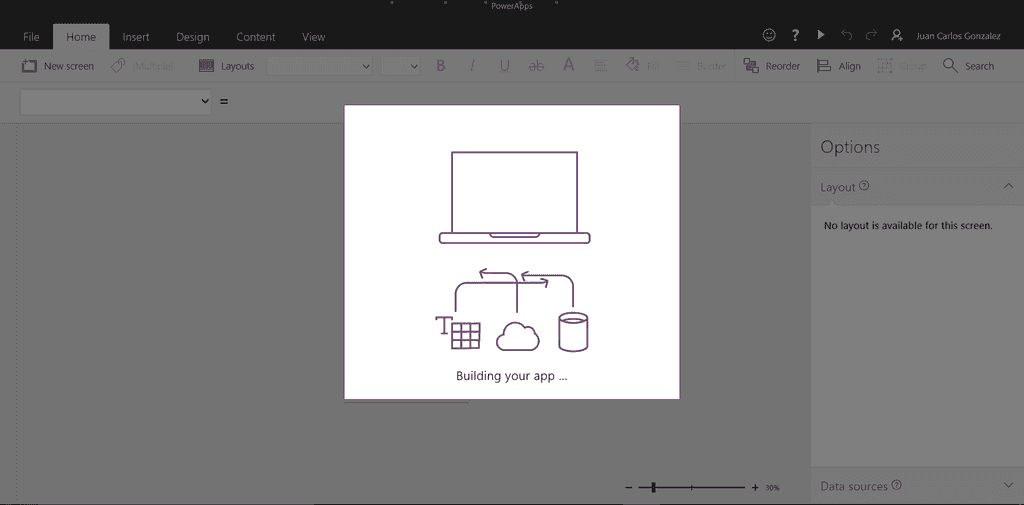 Imagen 8.- Diseñador Web de PowerApps.