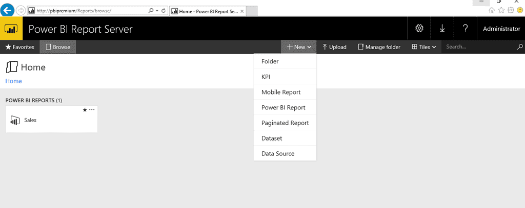 Imagen 11.- Acceso a Power BI Report Server.