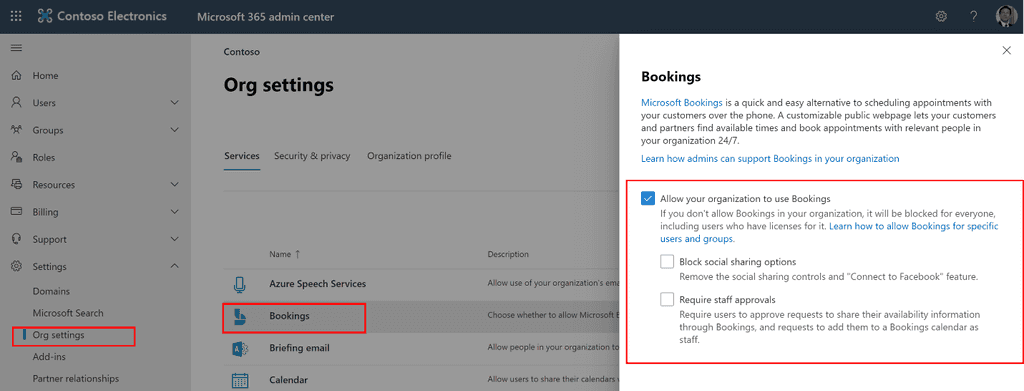 Imagen 3.- Controles de administración de Bookings.