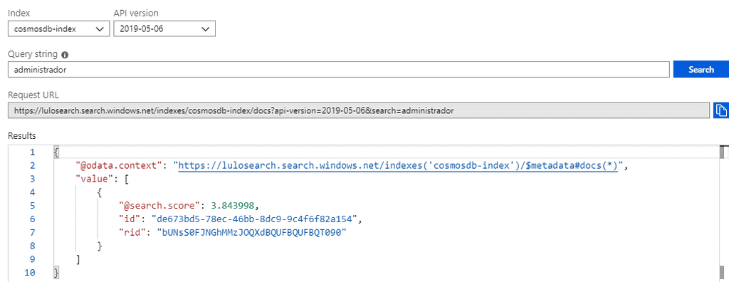 Imagen 9.- Resultado de la indexación.