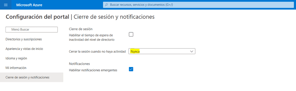 Imagen 3.- Configuración del cierre de sesión en la VM.