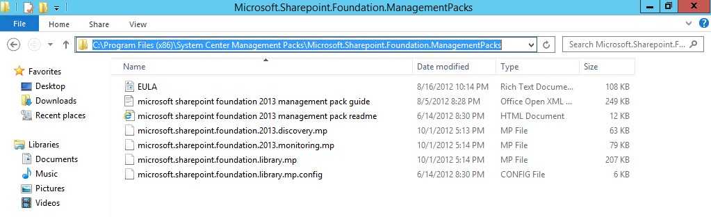Archivos de instalación del paquete de monitores para SharePoint Foundation 2013