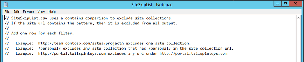 Figura 2.- Estructura del archivo SiteSkipList.csv.