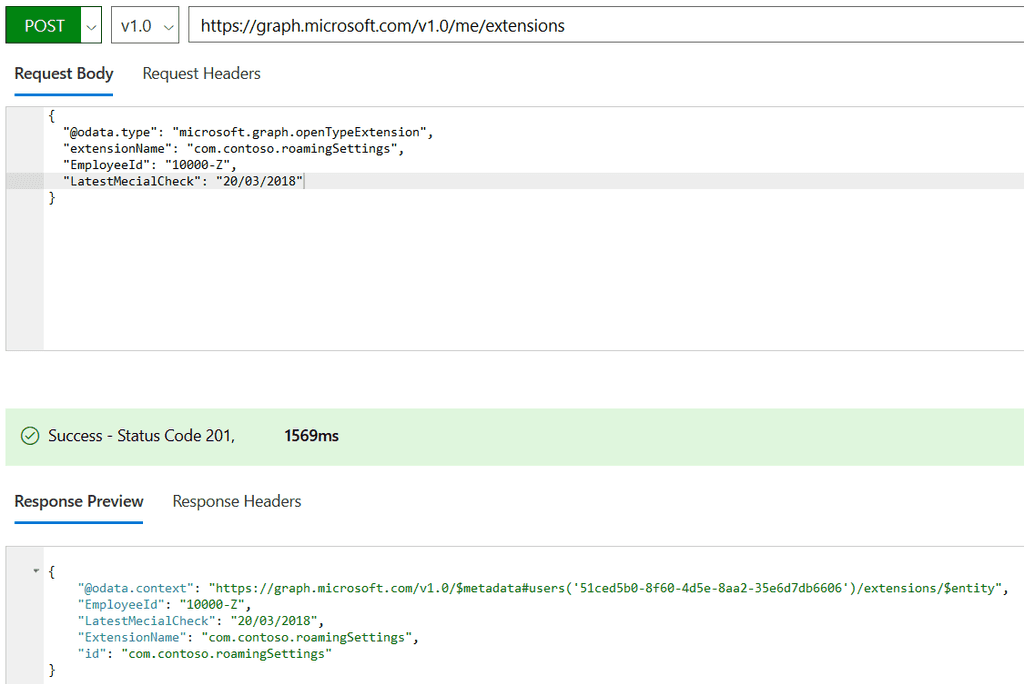 Imagen 4.- JSON con una Graph extension.