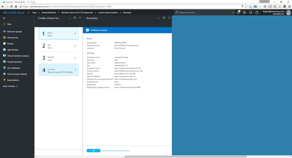 Imagen 4.- Resume den las configuraciones a aplicar.