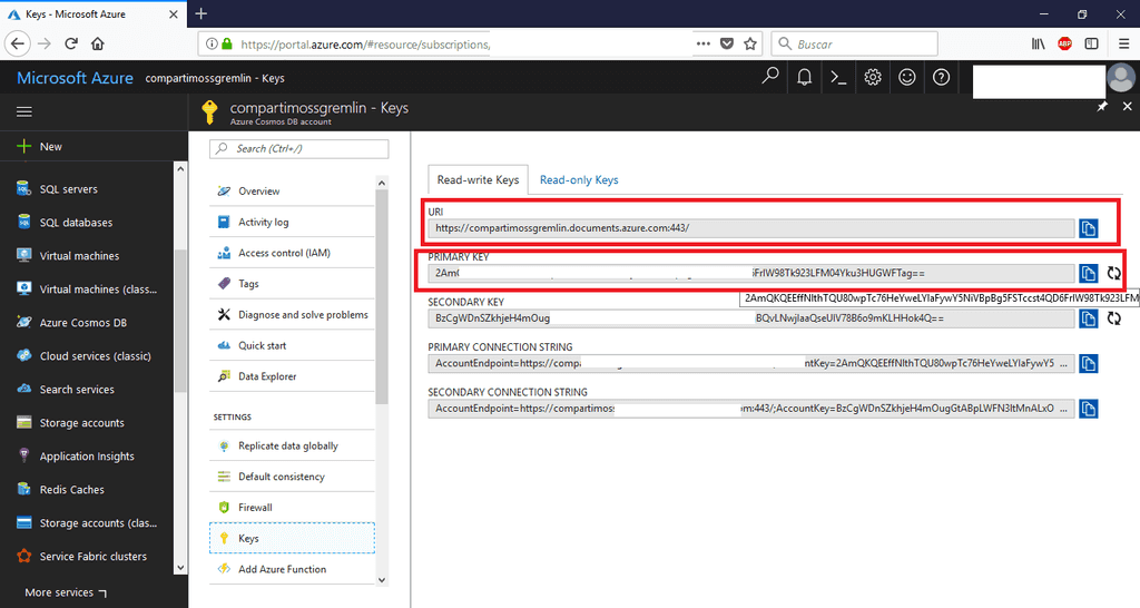 Imagen 5.- Settings del EndPoint.