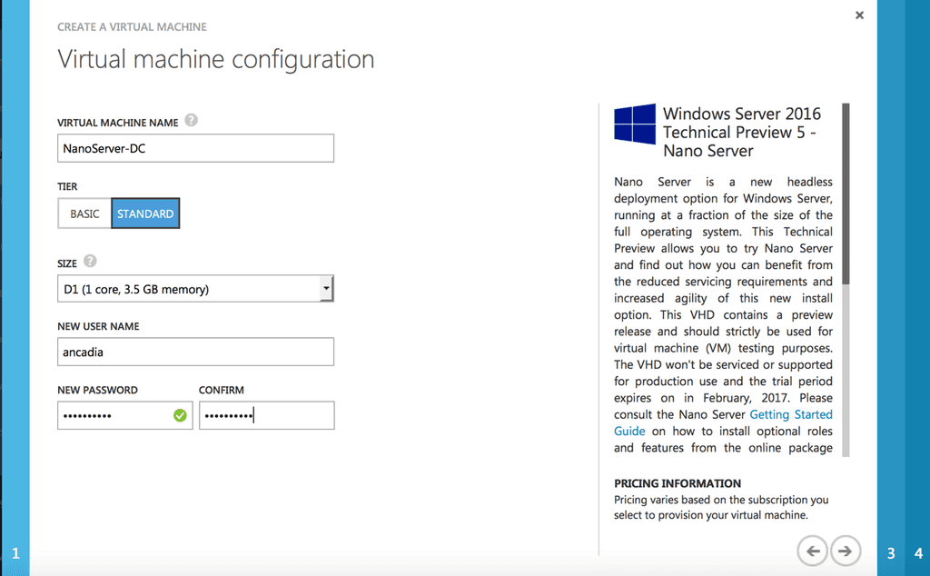 Imagen 4.- Configuración hardware del Nano Server.