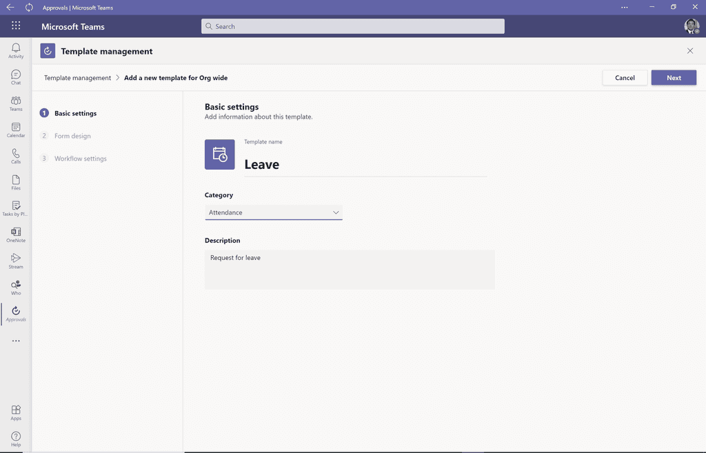 Imagen 10.- Asistente para la configuración de la plantilla.