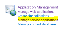 Imagen 18.- Acceso a la gestión de aplicaciones de servicio.