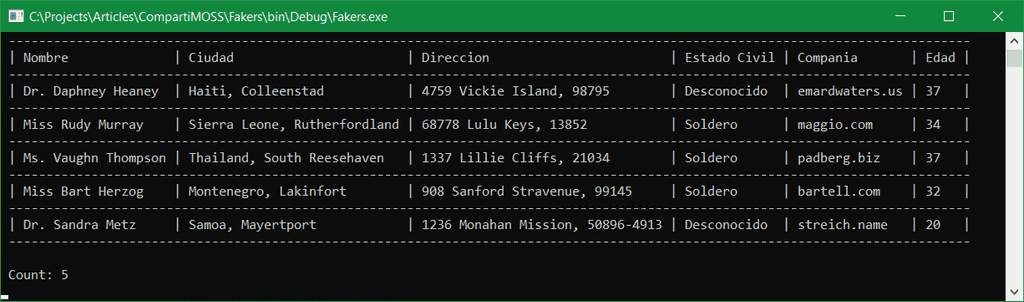 Imagen 2.- Resultado parcial de utilizar el generador.