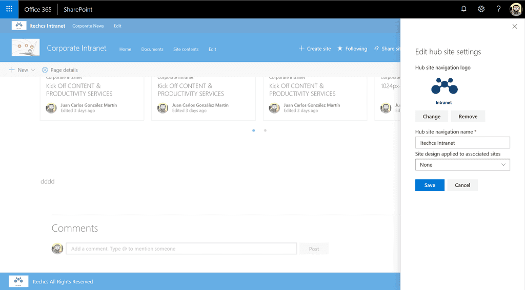 Imagen 8.- Opciones de configuración a nivel de Huib.