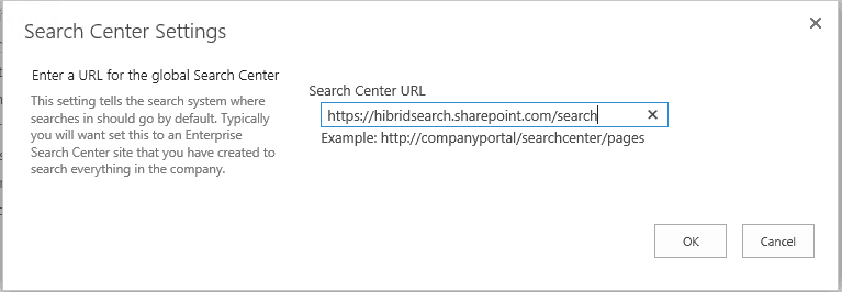 Imagen 23.- Configuración de la URL del centro de búsquedas.