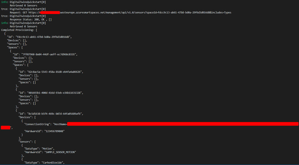 Imagen 8.- Teminal con el resultado del aprovisionamiento completado- 