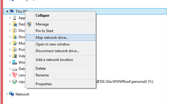 Imagen 2.- Acceso a la opción “Map network drive…”.
