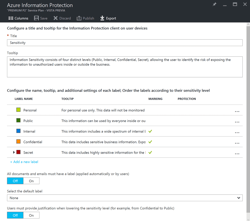 Imagen 2.- Configuración de Azure IP por defecto.