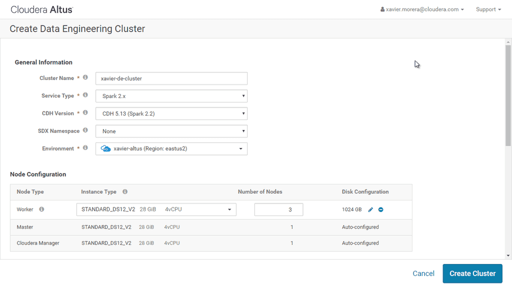 Imagen 11- Cluster a crear.