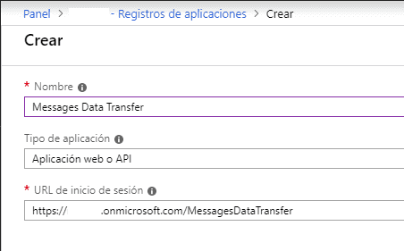 Imagen 4.- Datos de registro de la aplicación en Azure AD.
